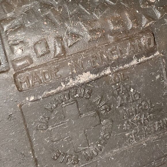 DR MARTENS 9788 4UK 6US Vintage Y2K Brick Red Patent Zip Moto Logo Boots England - Picture 14 of 16